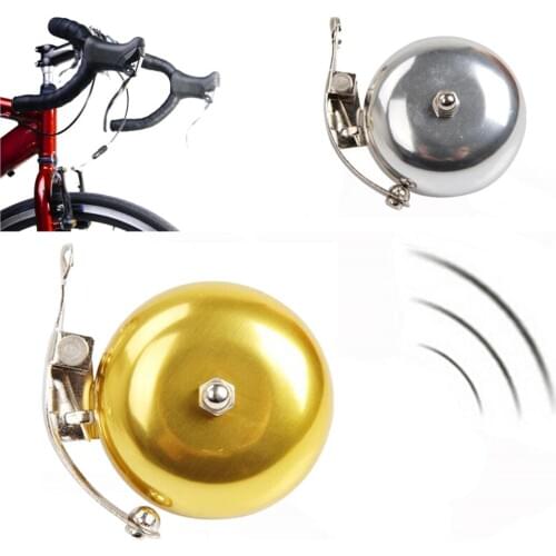 1 PC Retro Bicycle Bell Upgrades Golden Silver Cycling Bike Warning Horn Loud One Touch Cycling Horn Alarm Accessory