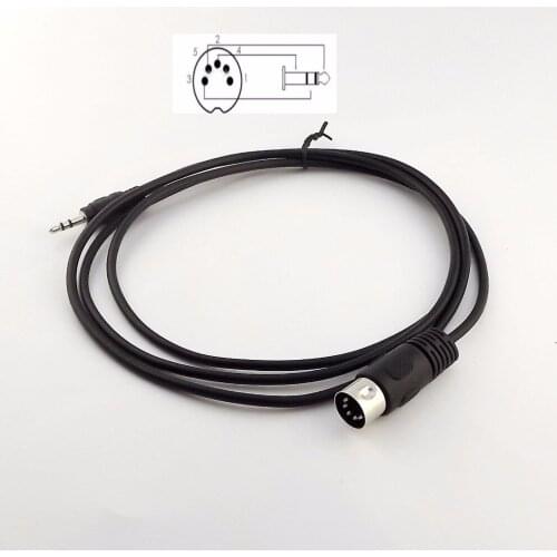 10pcs Din 5 Pin Din MIDI Male Plug To 3.5mm Male Stereo Jack Audio Cable 150cm 5FT