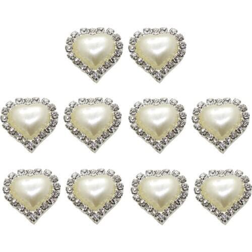 10PCS Handmade DIY Hair Accessories Material Round Heart Drop Love Flower Disk Diamond Buckle Pearl Jewelry Accessories