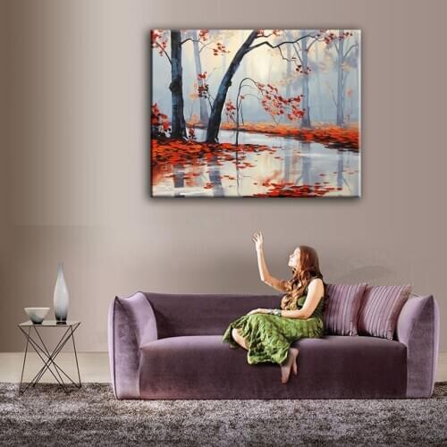 100% hand painted oil painting Home decoration high quality landscape painting pictures DM16071911