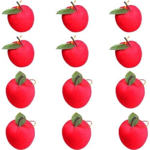 12 Pcs Apple Pendant Hanging Decorations For Christmas Tree Christmas Ornaments