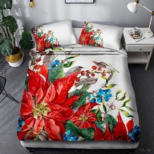 New European Retro Scenic Flower 3D Sanding Flower Pattern Bedding Set Quilt Case Bed Sets Pillowcase 2/3PCS Luxury Home Textile