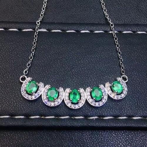 New style natural Emerald gemstone pendant for necklace real 925 silver natural gem certificate special design exquisite gift