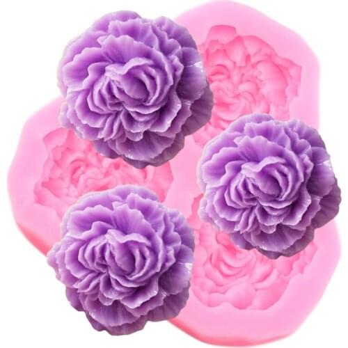 3D Peony Flower Chocolate Silicone Mold DIY Wedding Cupcake Topper Fondant Molds Cake Decorating Tools Candy Clay Resin Moulds