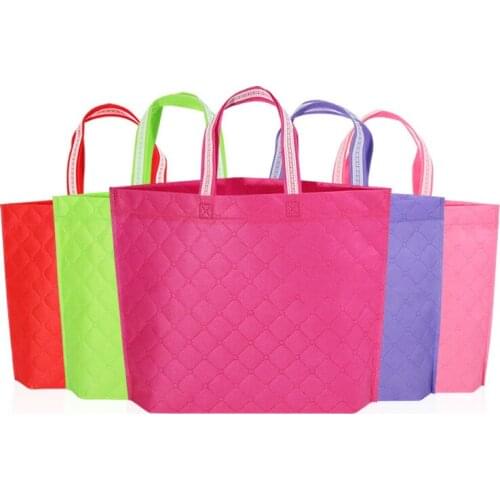 45PCS / LOT Nonwoven Storage Bag Handbag Foldable Shopping Bags Reusable Grocery Bag Hand Totes Fashion Shopping Organizer
