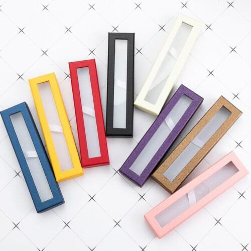 50 Pcs Pen Box Single Pen Box Creative Transparent Paper Packaging Gift Box Packaging Box School Office Student Supplies