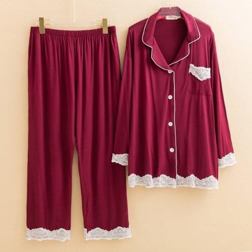 5XL 6XL Plus Size Pajamas Women Spring Autumn Cotton Pyjamas Female Lounge Wear Suit Home Clothing Lace Loose Winter Pijamas Set