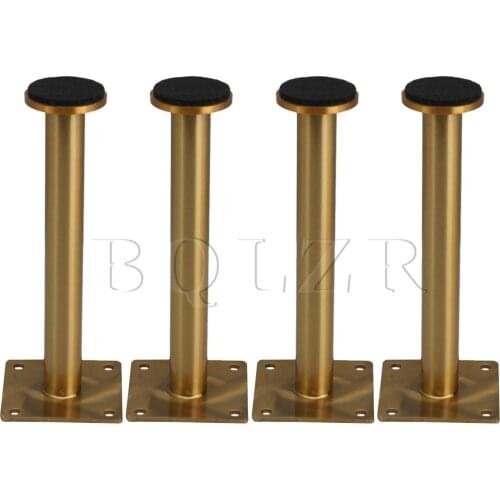 BQLZR 4 x Metal Golden Furniture Legs Feet 60x160mm for Cabinet Table Bed Sofa