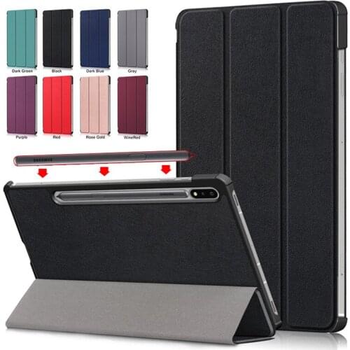 Funda For Samsung Galaxy Tab S7 Plus 12.4 Inch SM-T970 SM-T975 2020 Case Tri-Fold PU Leather Stand Cover Auto Sleep Tablet Shell