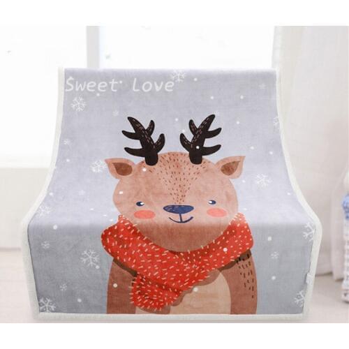 Baby Blanket Flannel Fleece 135*95cm Thick Animal Printed Knitting Air-Condition Swaddle Wrap Baby Toddler