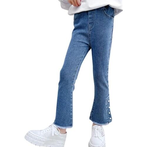 Teenage Girls Jeans Solid Color Kids Jeans Girls Spring Autumn Jeans Kid Casual Style Childrens Clothes 6 8 10 12 14