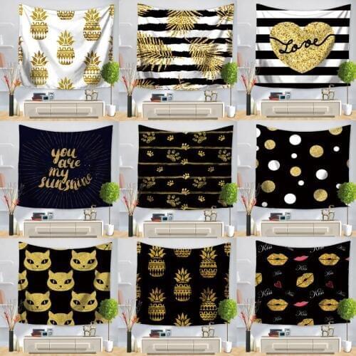 Geometric Tapestry Lips Cat Head Pineapple Tapestry Wall Hanging Bohemian Beach Towel Blanket Yoga Mat Rug Shawl Throw Sheet