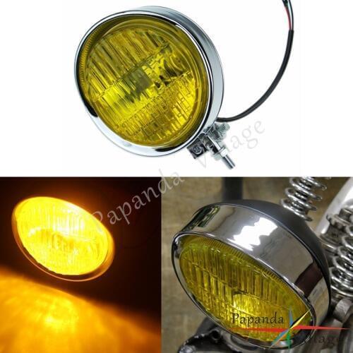 Chrome Motorcycle 5.75" Front Headlight Retro Head Lamp for Harley Sportster XL Dyna Softail Bobber Cafe Racer Road King