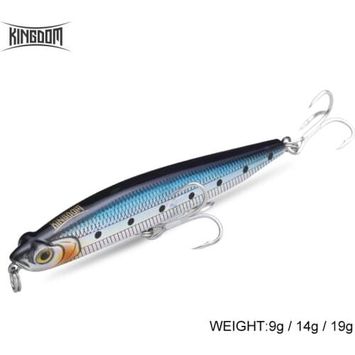 Kingdom New Sea Fishing Lure Sinking High Quality Pencil Lure 80mm 95mm Artificial Hard Bait Good Action Wobblers Fishing Tackle
