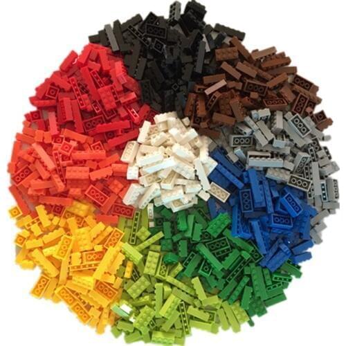 100 Pcs DIY Building Blocks Thick Brick 1x1 1x2 1x3 1x4 1x6 1x8 2x2 2x3 2x4 Mixed City Creator Building Parts