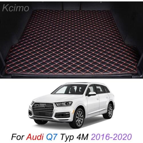 Leather Car Trunk Mat For Audi Q7 2016-2020 Cargo Liner Trunk Floor Pad Carpet Car Accessories