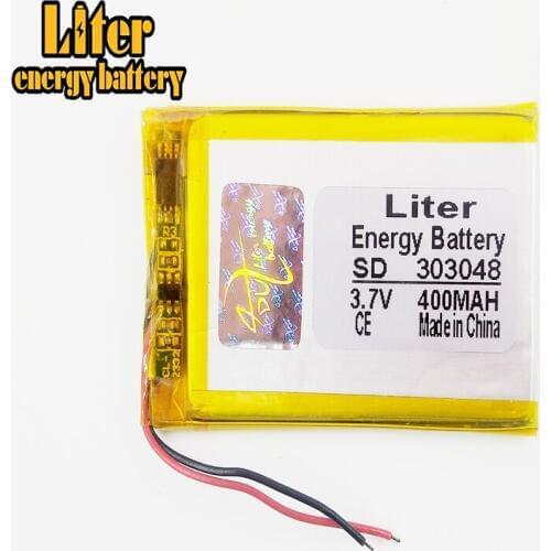 303048 3.7V 400mAH 303050 polymer lithium ion / Li-ion Rechargeable battery for GPS mp3 mp4 mp5 dvd Remote Control E-book