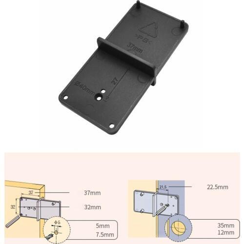 Hinge Hole Drilling Guide Locator Opener Template Door Cabinets Woodworking Tool
