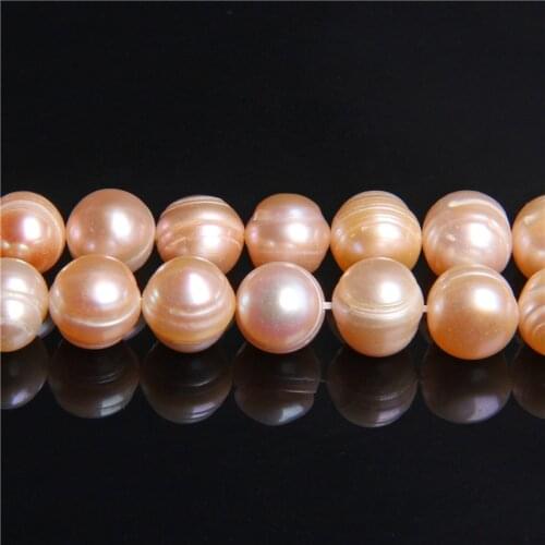 Natural Pearls Real Freshwater Pearl Beads Gold Near Round Loose Pearl Beads For DIY Bracelet Necklace Jewelry Making 14"Strand