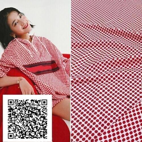 Brand new cute pink windbreaker polka dot high custom womens clothing jacket hand-printed fabric windbreaker fabric