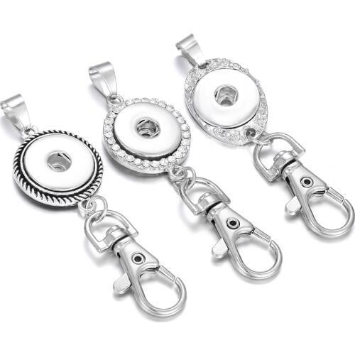 New snap button keychain Jewelry fit Glass Metal 18mm Snap Buttons for Women Men DIY Button Key chain Christmas Gifts