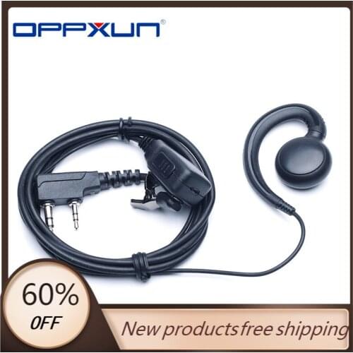 OPPXUN 2PIN PTT Headphones for Kenwood Walkie Talkie TK3207 TK3107 TK3307 Puxing PX777 PX888K Radios
