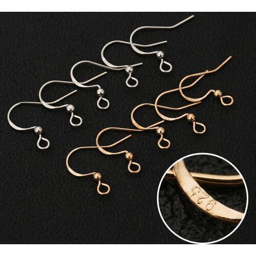100pcs/lot Gold Rhodium Carven 925 Copper Ear Wires Wholesale Earrings Hook for DIY Jewelry Earrings Making Supplies Accessories