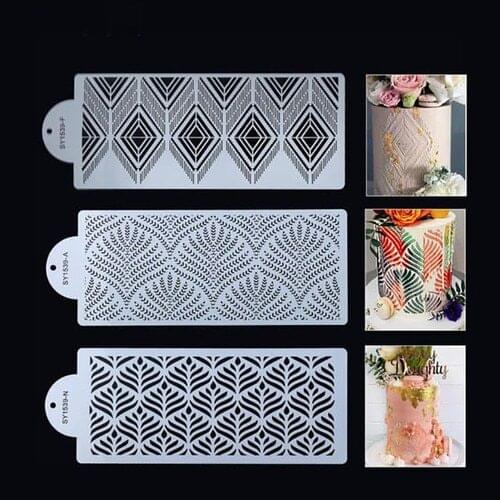 DIY Sugar Mold cake decoration tool Sugar Mold Fondant Printing Mold Hollow Wedding Cake Edge Decoration Template Baking Tools