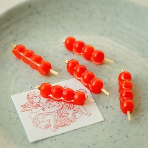 Cute and fun candied haws pendant homemade earrings diy jewelry accessories hand-made bracelet necklace material material