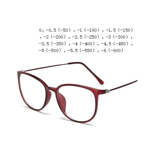 Ultra Light Frame TR90 Fashion Trend Anti Blue Light Flat Lens Man Women Myopia Glasses Diopter Polarized Prescription Eyewear