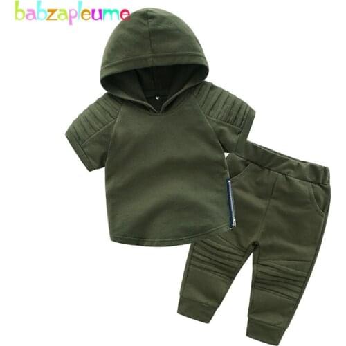 Spring Summer Kids Clothing Fashion Korean Short Sleeve Children T-shirt+Pants Baby Boys Set Sport Suit Toddler Clothes BC1824-1