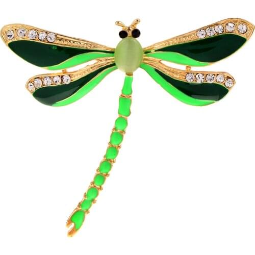 CINDY XIANG Large Dragonfly Brooches for Women Cute Colorful Enamel Insect Rhinestone Jewelry Brooch Pin 3-color Friends Gift