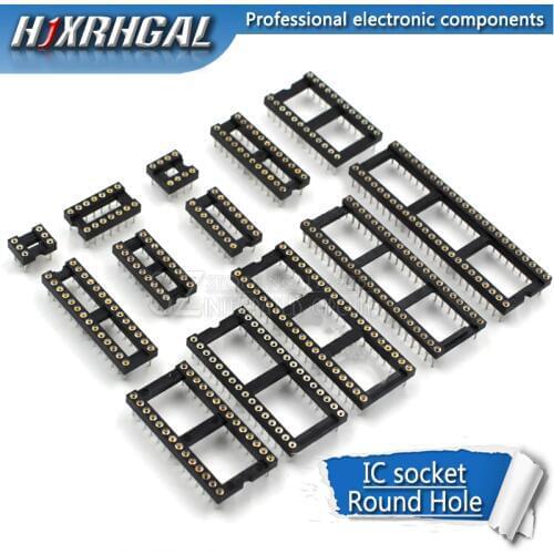 1PCS Round Hole IC socket Connector DIP 6 8 14 16 18 20 24 28 40 pin Sockets DIP6 DIP8 DIP14 DIP16 DIP18 DIP20 DIP28 hjxrhgal