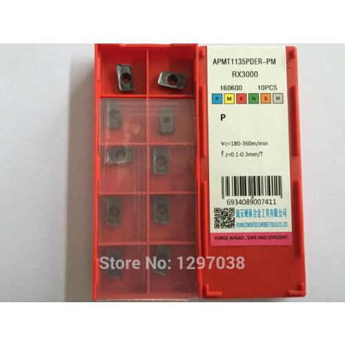 10pcs APMT1135PDER-PM RX3000 Inserts BAP Right Angle Shoulder End Mill,cutting Soft of Less than or equal to hrc35
