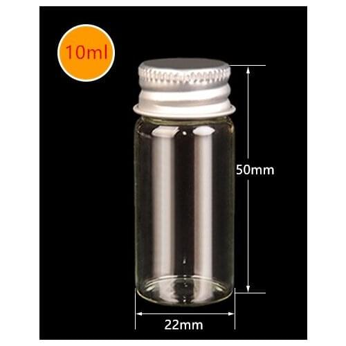 100Pcs 5/6/7/10/14ml Mini Essential Oil Bottle Jar Orifice Transparent Cap Refillable Bottles Glass Vials Cosmetic Containers