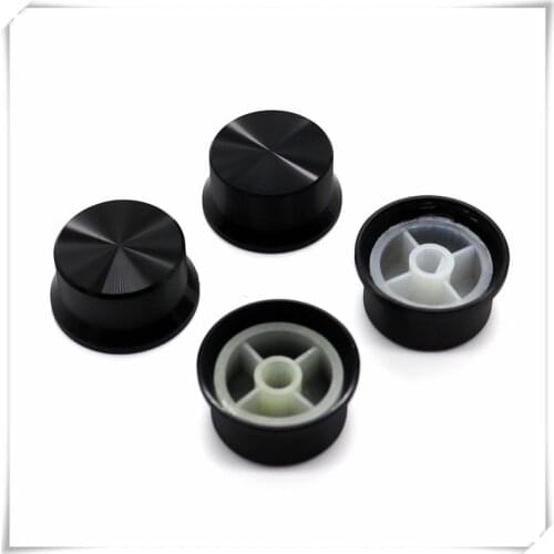 2 Pieces Aluminum Half Shaft Knob Diameter 30mm Height 15mm Potentiometer Encoder Knob D-Shaped Inner Hole 6mm