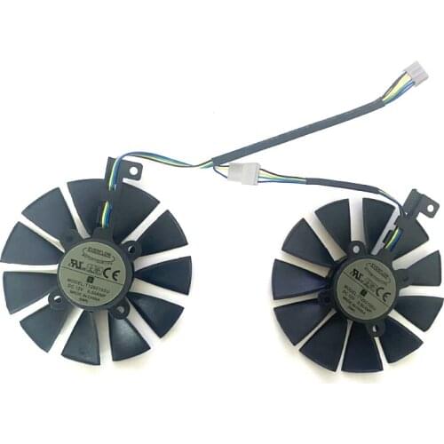 2PCS 87MM Cooling Fan For ASUS GTX1060 1070 Ti RX 470 570 580 Graphics Card Everflow T129215SU PLD09210S12HH 28mm Cooling Fans