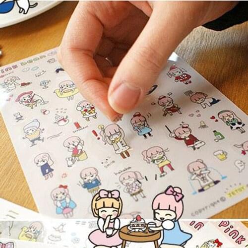 4 sheets/lot pink bean paper sticker diy scrapbooking album sticker sealing sticker kawaii stationery