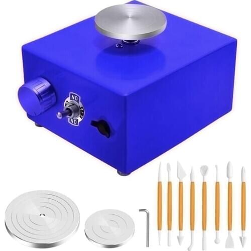 Promotion! Mini Turntables Pottery Wheel, Pottery Machine Electric Pottery Wheel DIY Clay Tool with Tray for Ceramic Work EU Plu