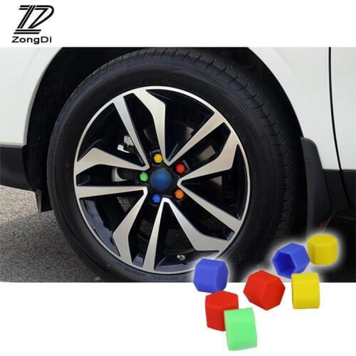 ZD 20Pcs Car Silicone Wheel Hub Screw Cover Cap Six Colors For VW polo Lada granta Peugeot 307 206 Chevrolet cruze Accessories