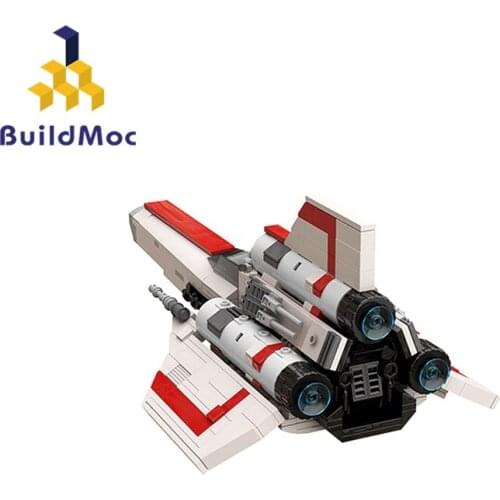 Buildmoc Star Plan Movie Battle Colonial Viper MK1 Space Fighter Spaceship Warship Moc Model Building Blocks Bricks Toys For Boy
