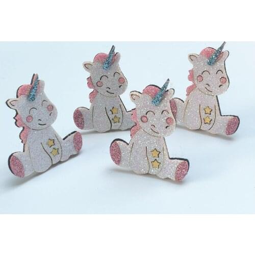 Boutique 10pcs Fashion Cute Glitter Unicorn Hairpins Cartoon Horse Alligator Clips Hair Clips Princess Headwear Hair Accessories