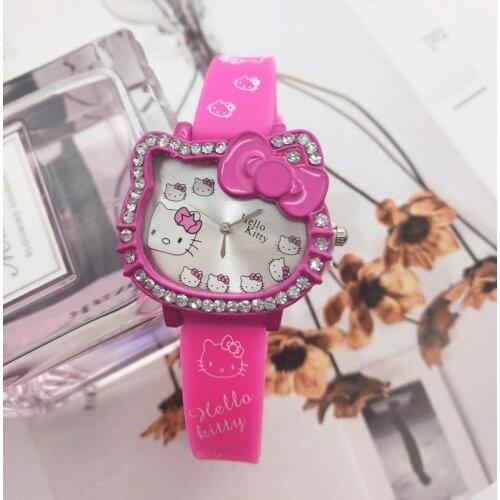 Cute Cartoon Children Watch Candy Color Cute Kitten Student Watch Girls Clock Wrist Watches Kids Quartz Wristwatch Girl Toy Gift