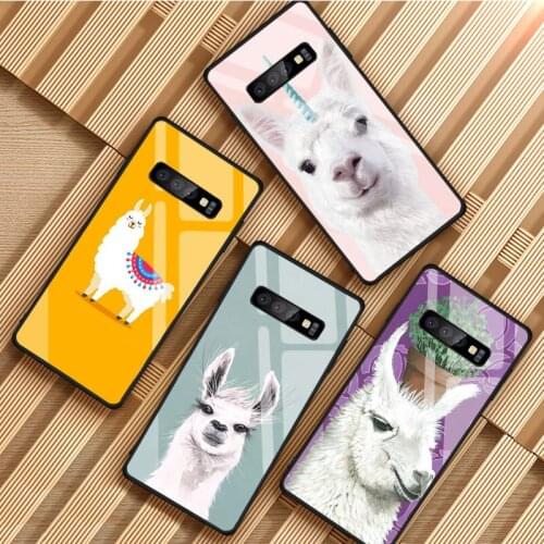 Lama Llama Tempered Glass Phone Case For Samsung Galaxy S8 S9 S10 S20 PLUS J8 J6 J4 2018 NOTE 8 9 10 Cover Shell
