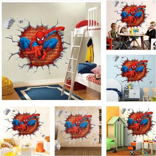Disney Marvel Spider-Man 3D Wall Sticker Home Decor Art Childrens bedroom living room decoration PVC Vinyl Bathroom Waterproof