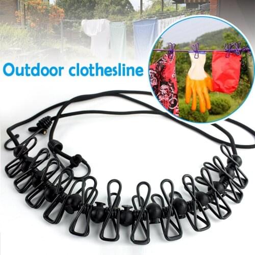 HOT Portable Clothesline Windproof Retractable Stretchy Laundry Clothes Line for Outdoor Camping Travel