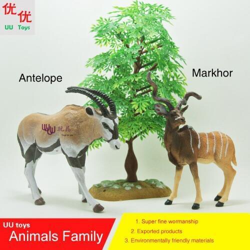 Hot toys: Markhor and Gazelle (Antelope) Simulation model Animals kids toys educational props Action Figures Collections