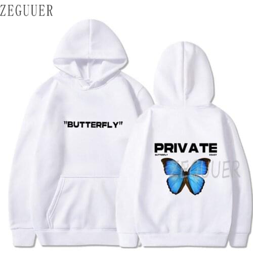 Autumn Gothic Style Oversized Hoodies Women Men Sweatshirt Harajuku Butterfly Print Hooded Aesthetic Hoodie Ladies Streetwear