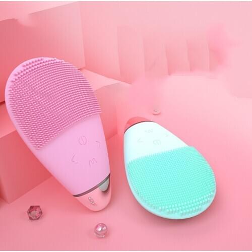 Mini Electric Massager Face Cleansing Brush Vibration Facial Skin Care Tools Sonic Silicone Clean Pore Cleaner Beauty Machine