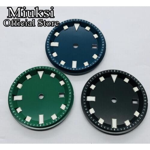 Miuksi 32.5mm sterile dial luminous watch dial fit ETA 2826 2824, Mingzhu DG 2813 3804, Miyota 8205 8215 821A movement
